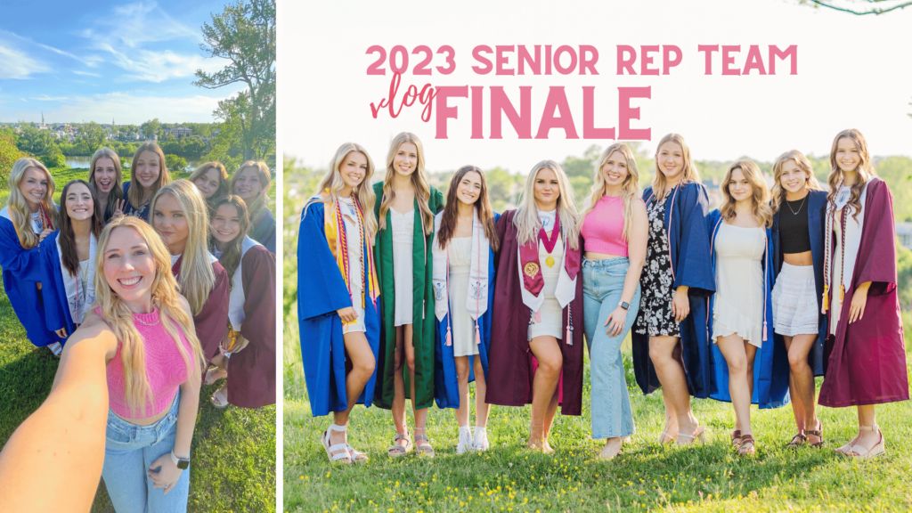 photoshoot vlog of 2023 senior rep team cap and gown session