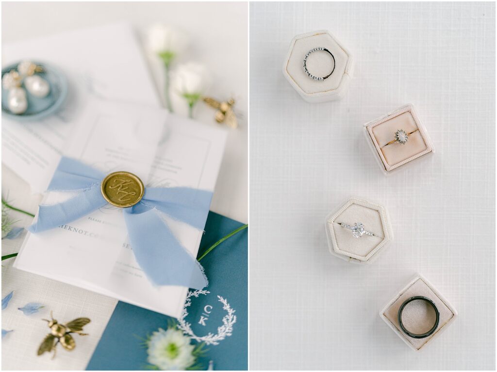 detail of my rings and invites | Granary at Valley Pike