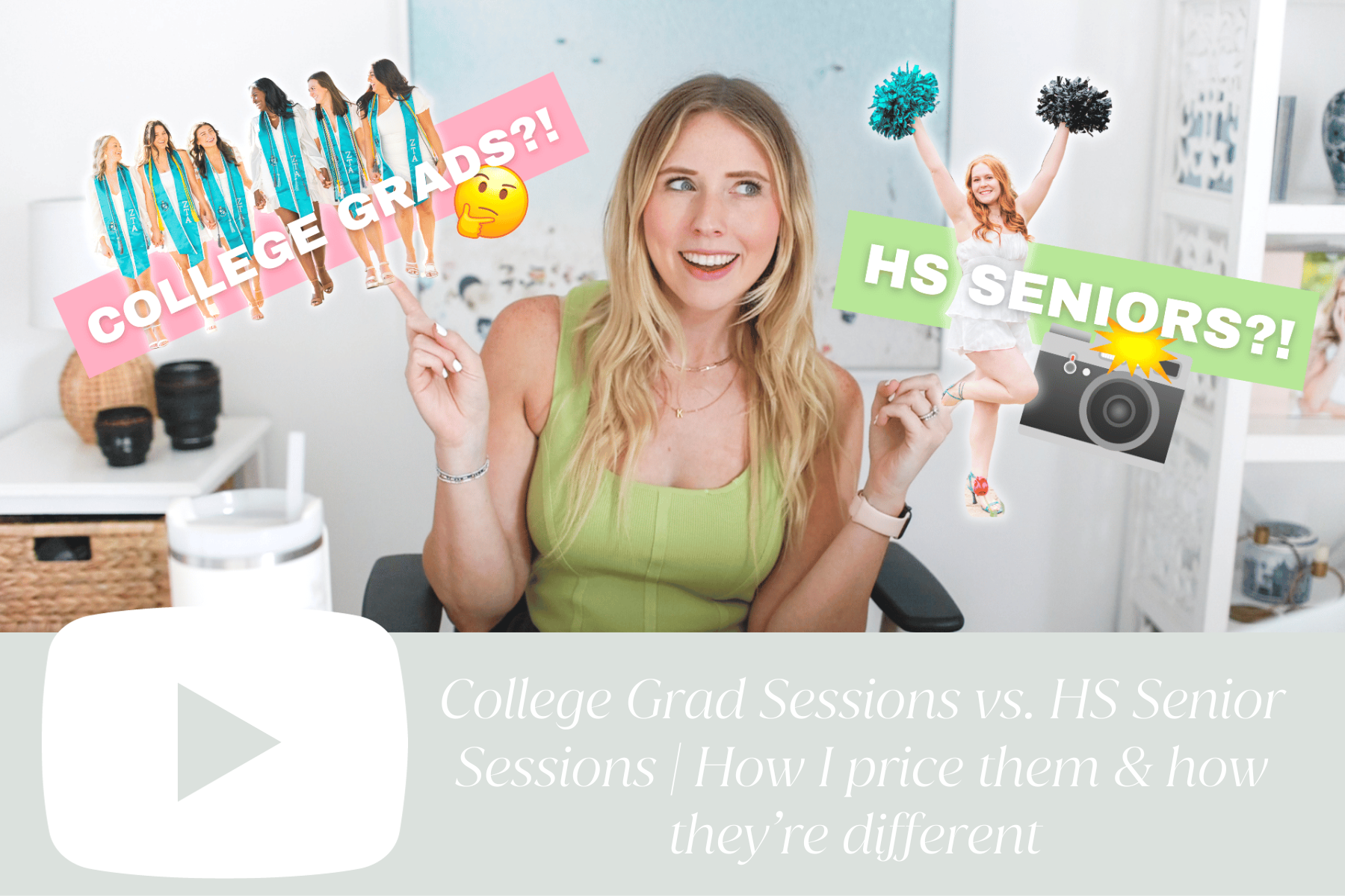 College Grad Sessions vs. HS Senior Sessions Blog graphic