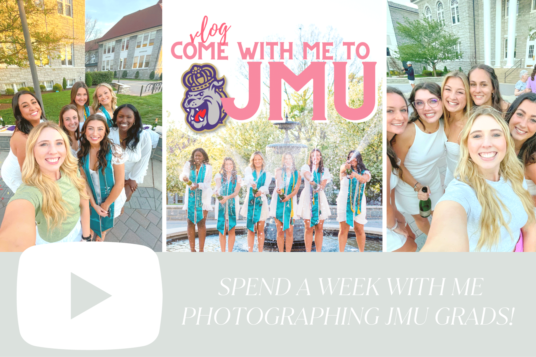 JMU Grad Session Vlog Blog Graphic