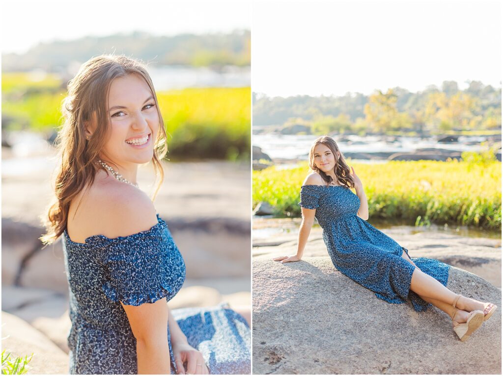 senior session at belle isle by the river