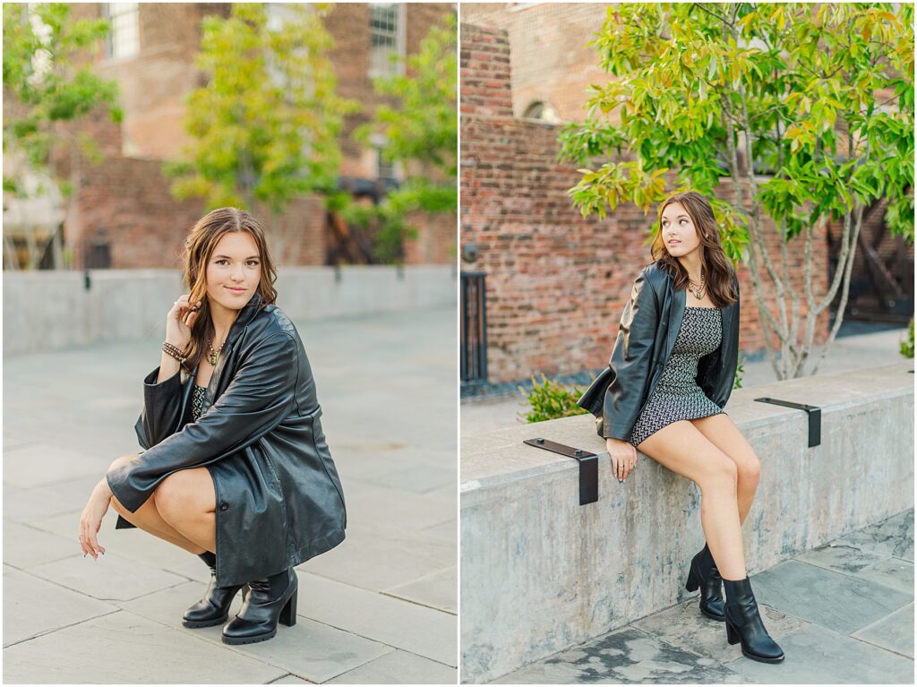 senior session at the historic tredegar  - editorial vibes and urban setting