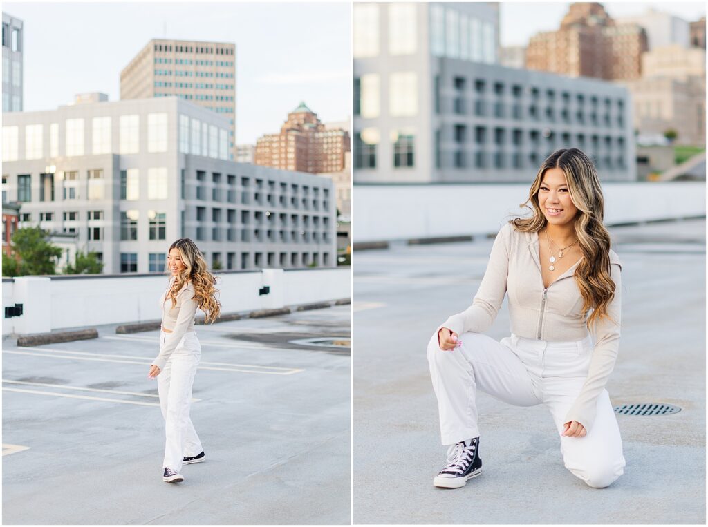 Richmond senior session with Michelle at rooftop