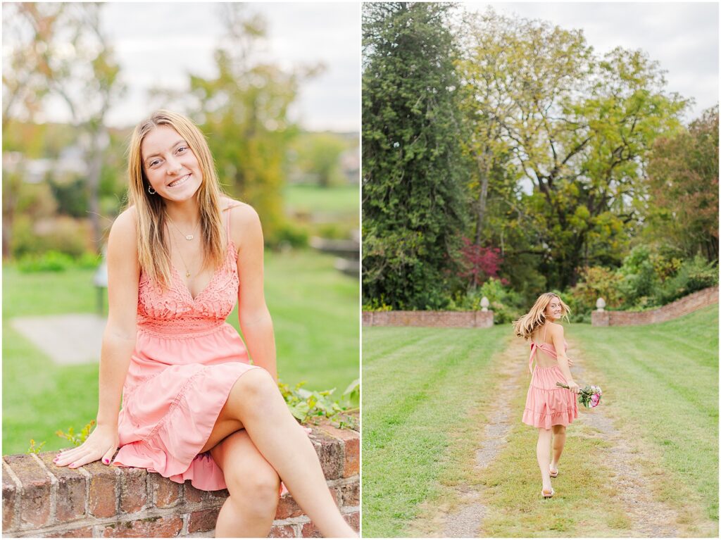 fall senior pictures at Chatham Manor