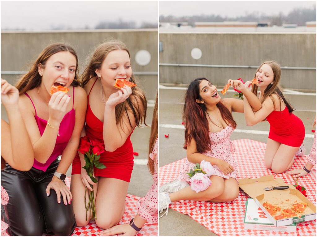 senior rep team galentine's day rooftop pizza picnic