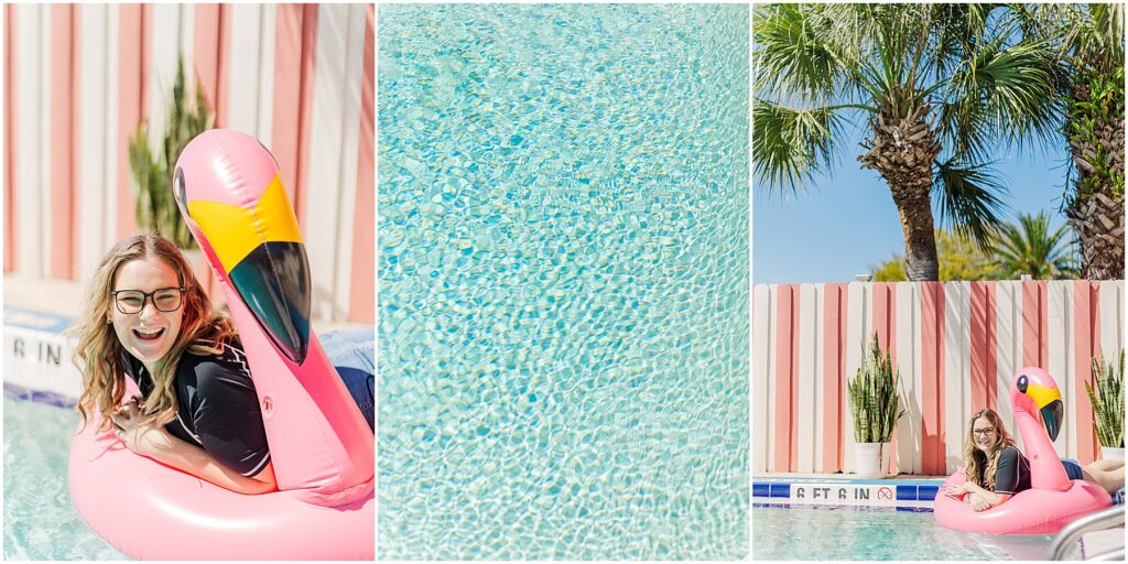 senior pictures in St. Augustine FL | The Local Hotel poolside