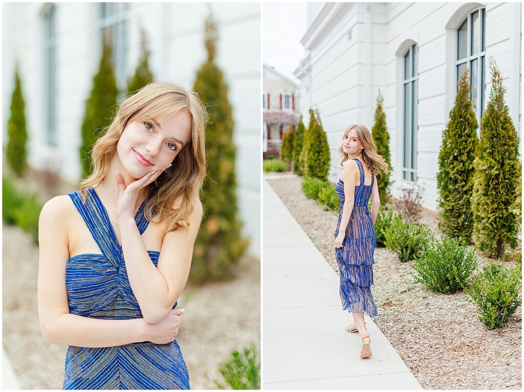 senior pictures at William Square in historic downtown Fredericksburg 