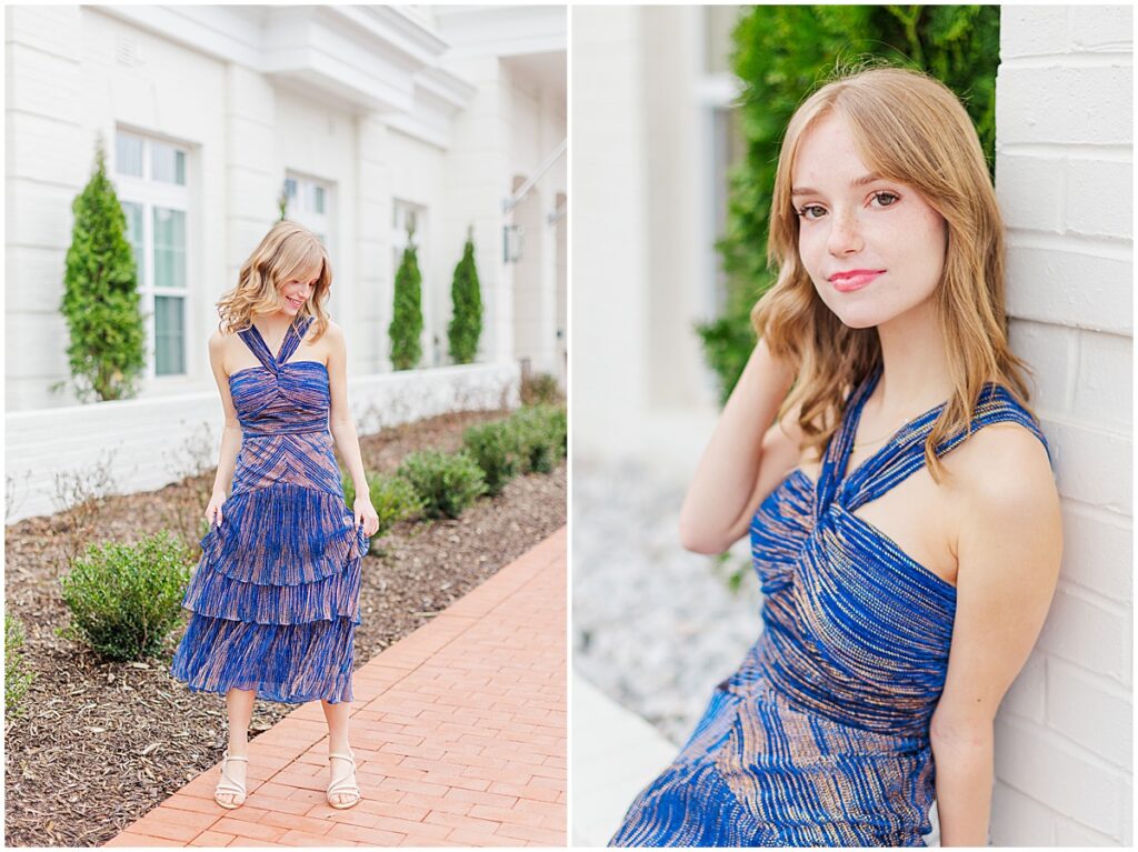 senior pictures at William Square in historic downtown Fredericksburg 