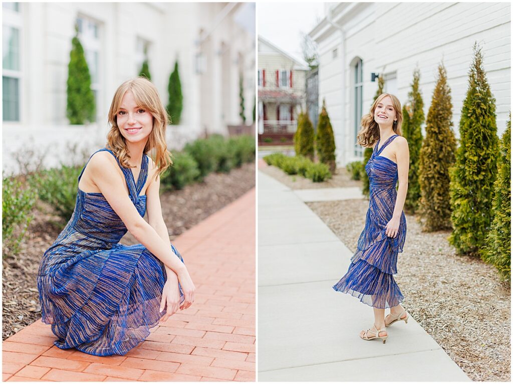 senior pictures at William Square in historic downtown Fredericksburg 