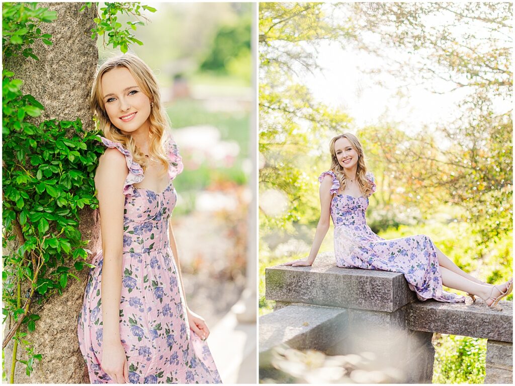 huge yellow flower at Maymont for senior pictures