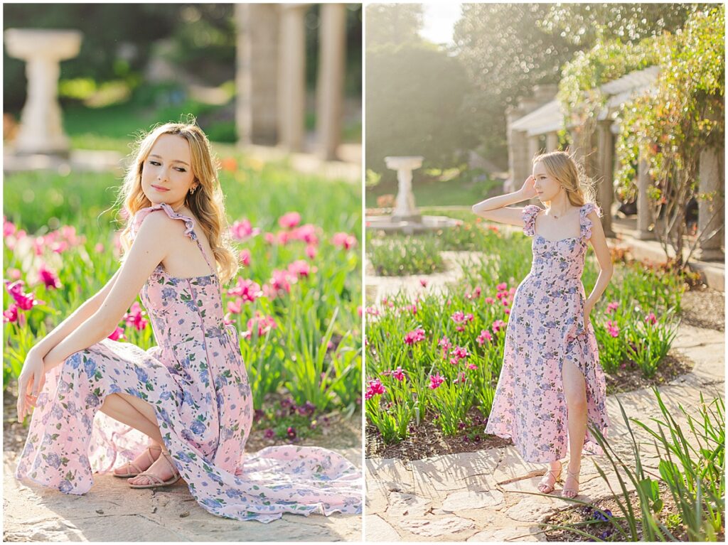 senior pictures at the Italian Garden at Maymont