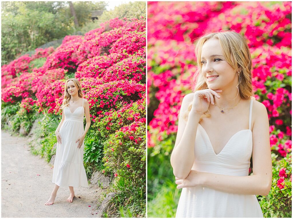 senior pictures at the Japanese Garden at Maymont