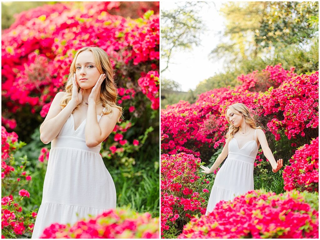 senior pictures at the Japanese Garden at Maymont