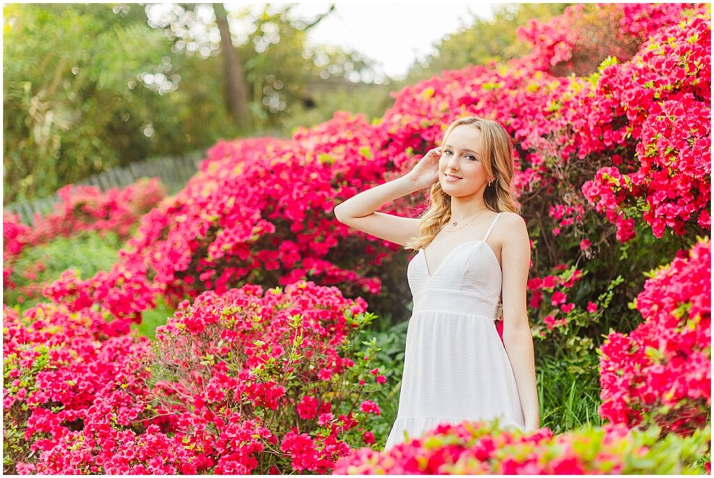 senior pictures at the Japanese Garden at Maymont