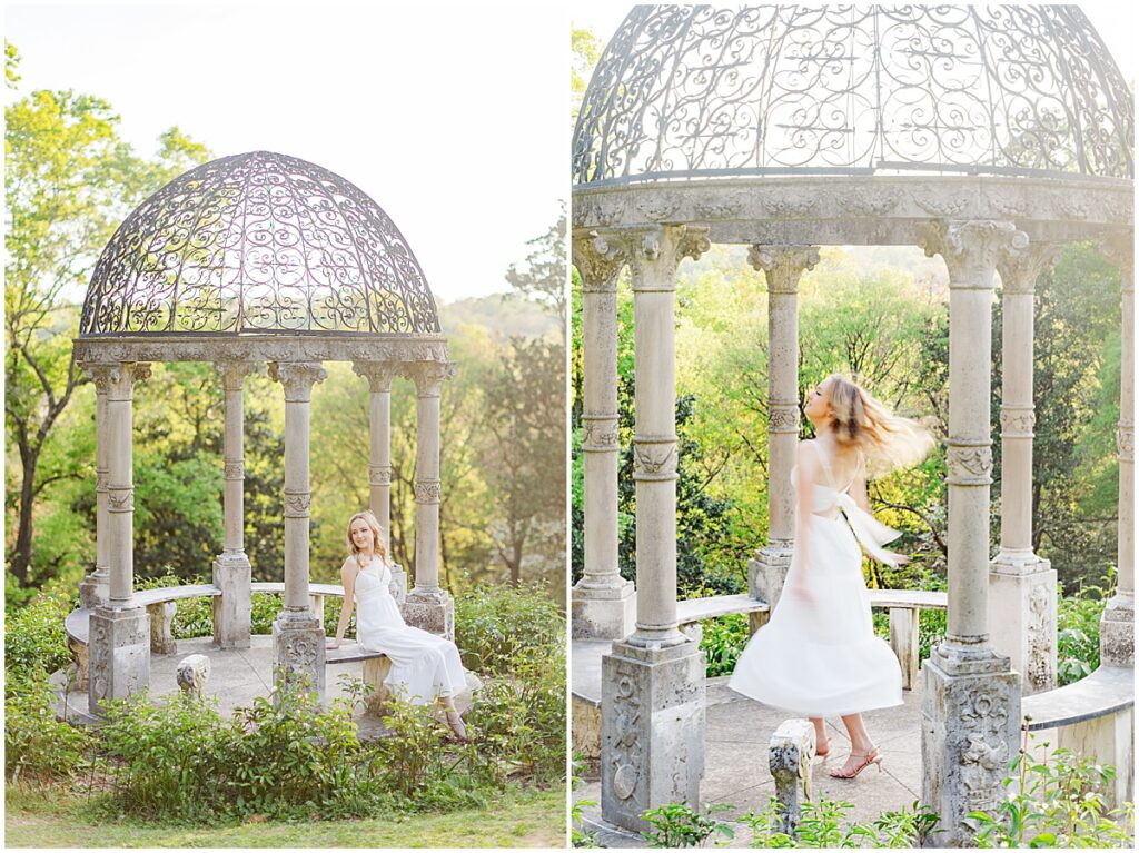 senior pictures at the gazebo at Maymont