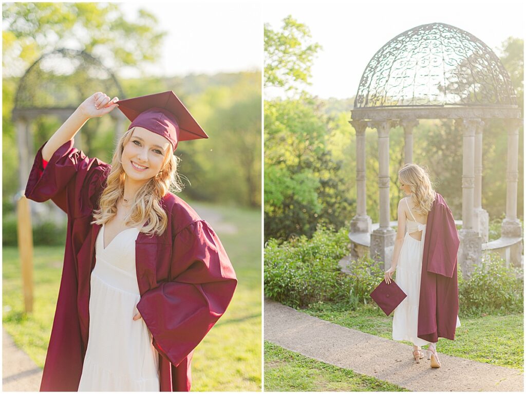 senior pictures at the gazebo at Maymont