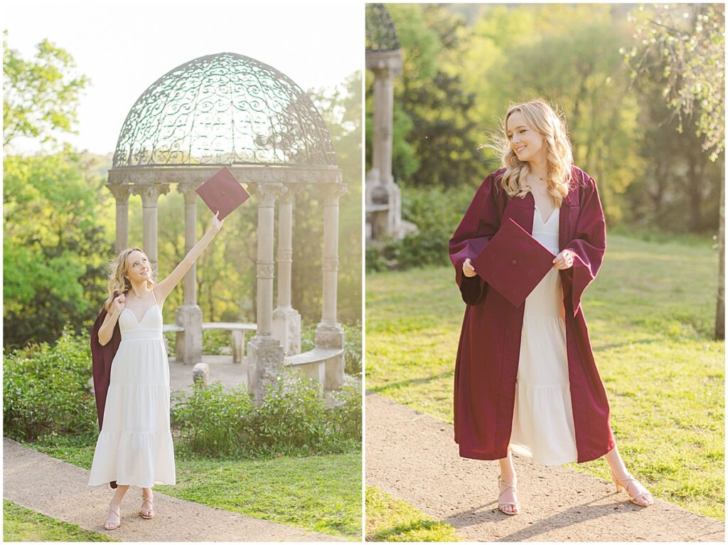 senior pictures at the gazebo at Maymont