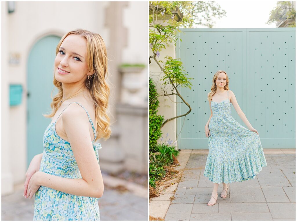 senior pictures at the Tuscan House on Monument Avenue in Richmond