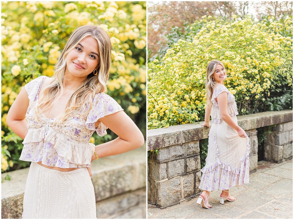 Spring Senior Session at Maymont Park | Free People matching set for senior pictures