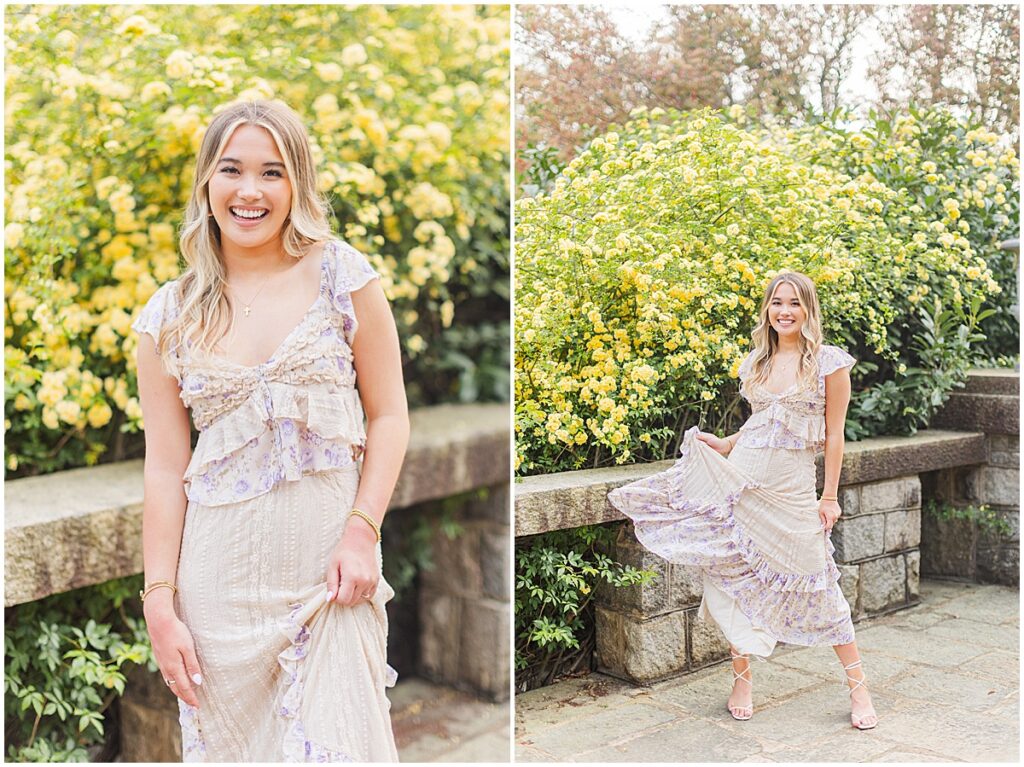 Spring Senior Session at Maymont Park | Free People matching set for senior pictures