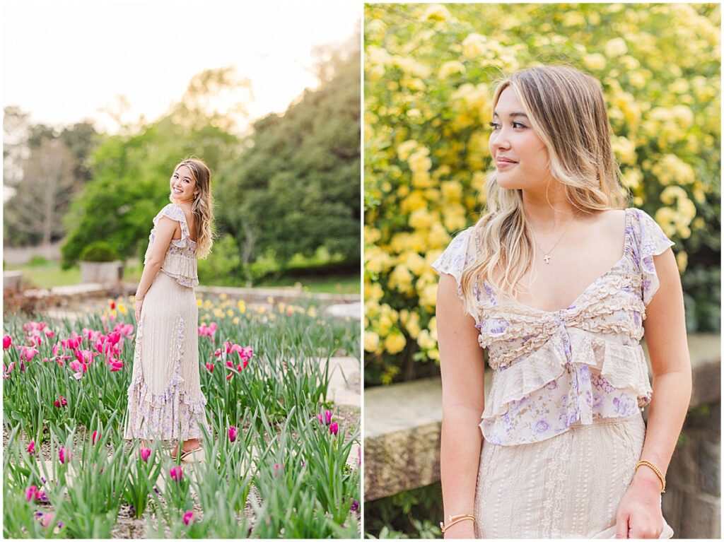 Spring Senior Session at Maymont Park | Free People matching set for senior pictures