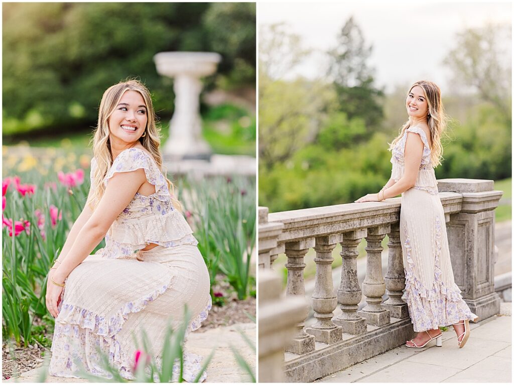 Spring Senior Session at Maymont Park | Free People matching set for senior pictures