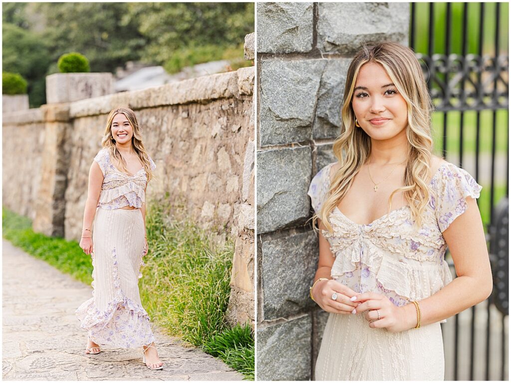 Spring Senior Session at Maymont Park | Free People matching set for senior pictures