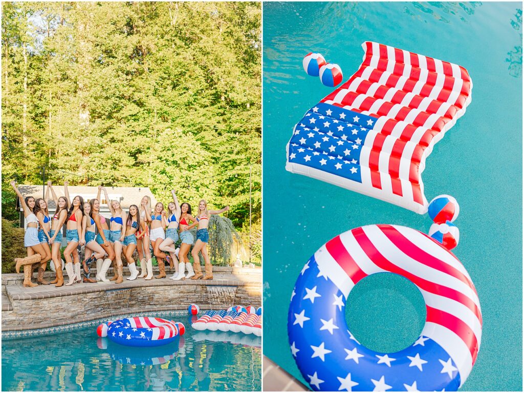 Full team pool party 4th of July photoshoot - Senior Rep Team 2025