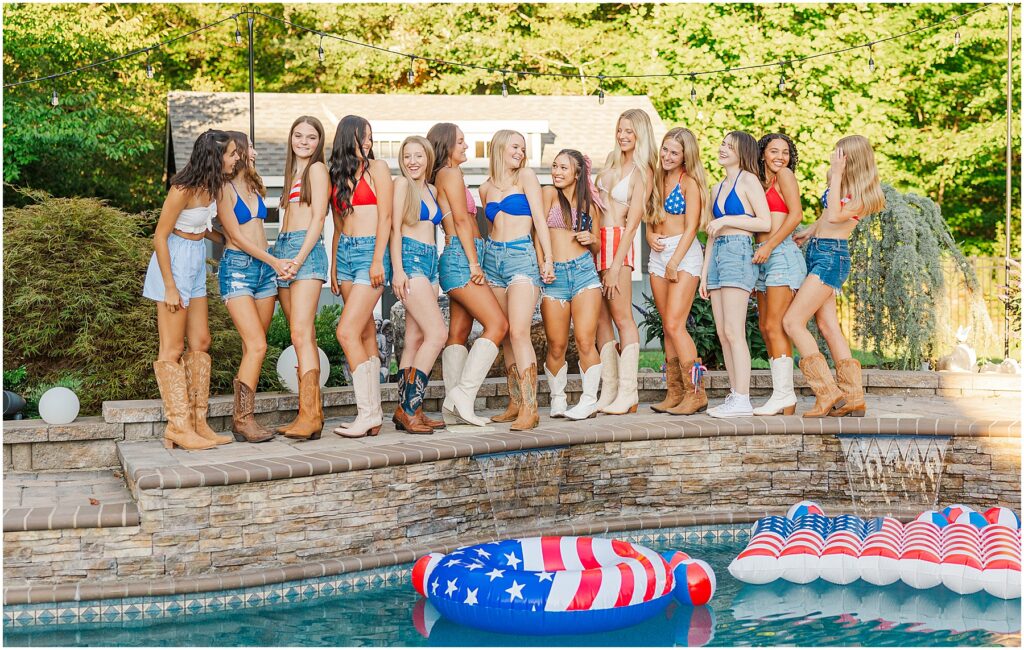 Full team pool party 4th of July photoshoot - Senior Rep Team 2025