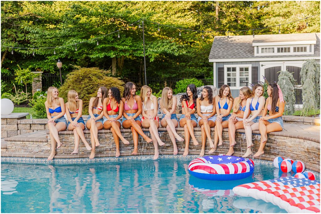 Full team pool party 4th of July photoshoot - Senior Rep Team 2025