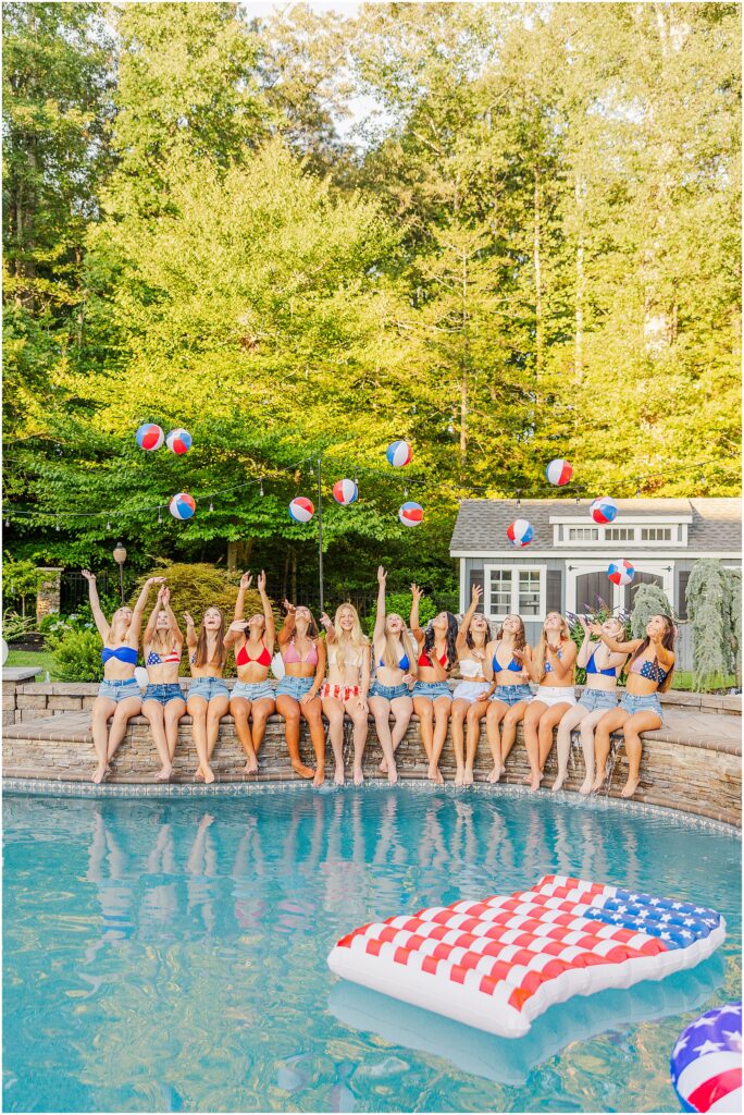 Full team pool party 4th of July photoshoot - Senior Rep Team 2025