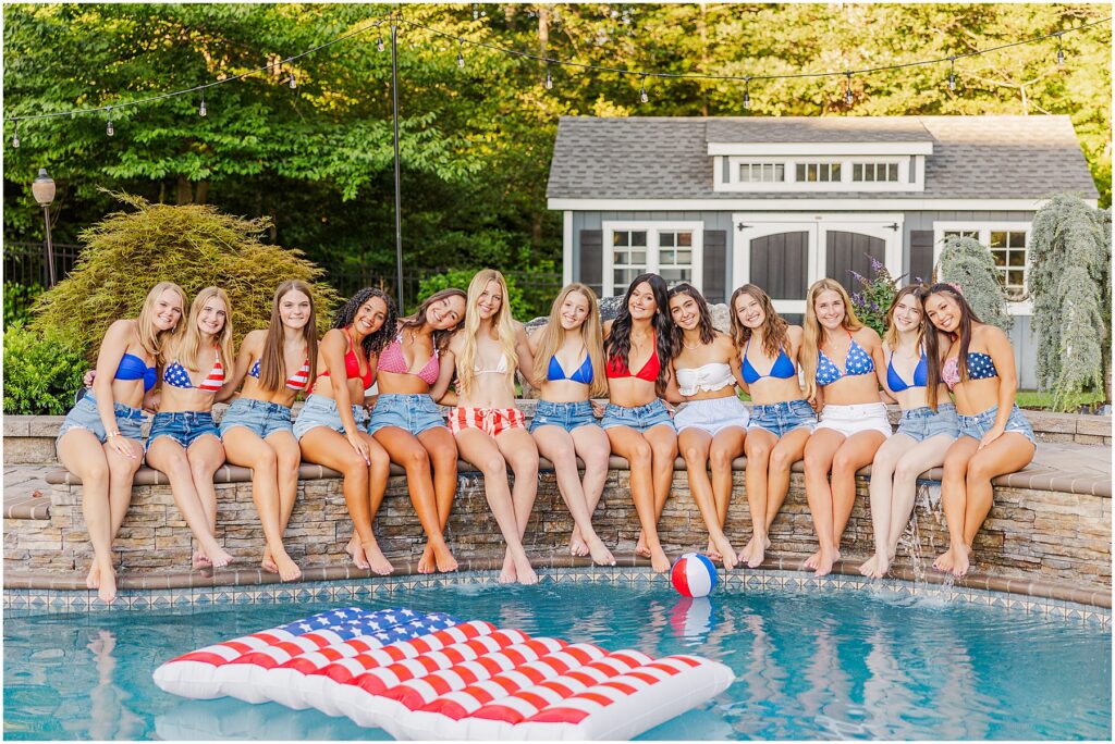 Full team pool party 4th of July photoshoot - Senior Rep Team 2025