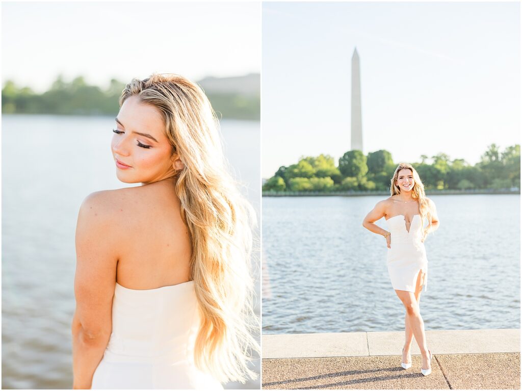 GWU grad pictures at the Tidal Basin in Washington DC