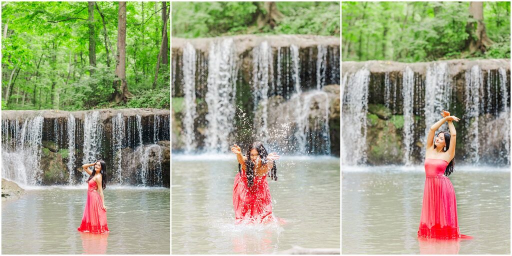 waterfall senior pictures in Staunton VA