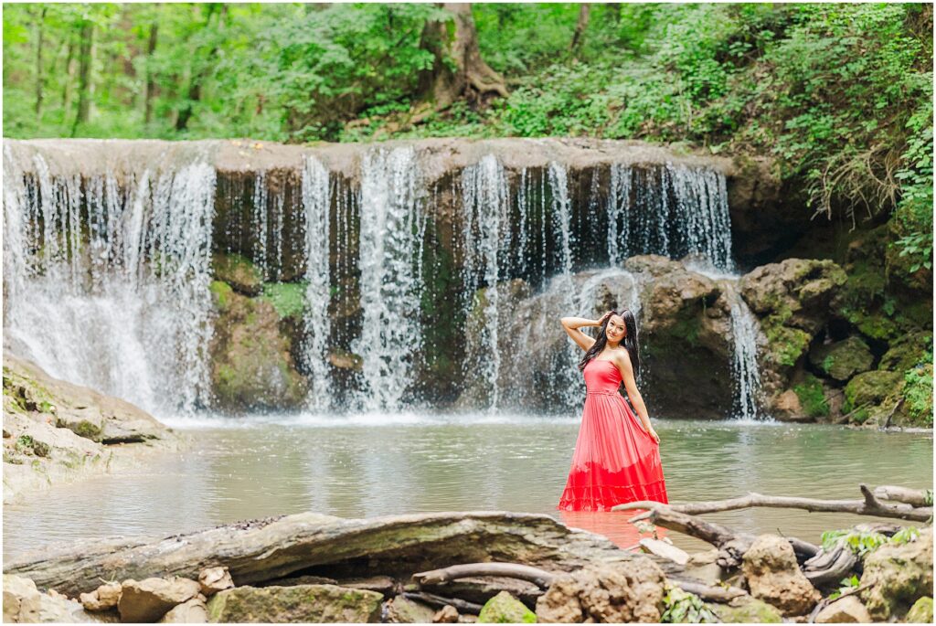 waterfall senior pictures in Staunton VA