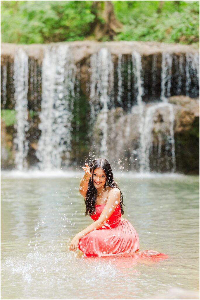 waterfall senior pictures in Staunton VA