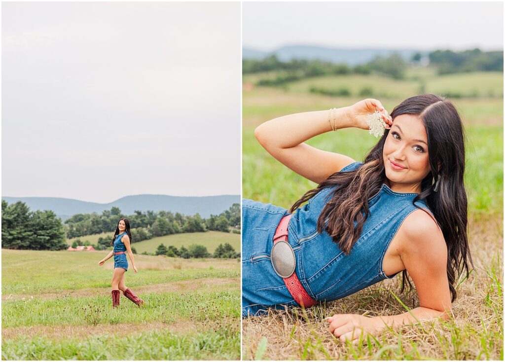 Stylish country girl senior pictures at Sky Ridge Farm