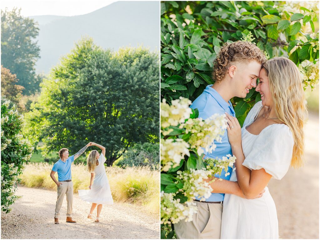 summer engagement photos at Pharsalia near Lynchburg, VA