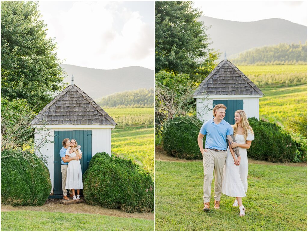 summer engagement photos at Pharsalia near Lynchburg, VA