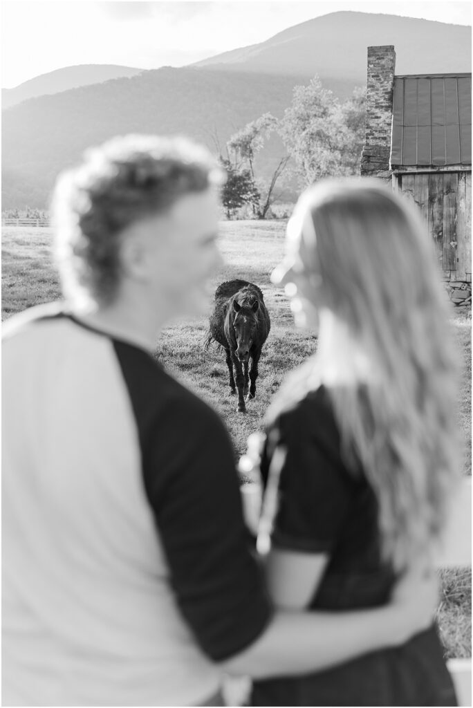 sunset mountain view engagement photo at Pharsalia