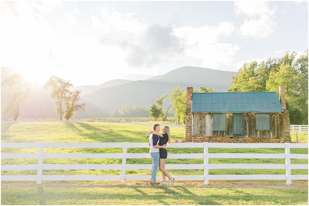 sunset mountain view engagement photo at Pharsalia