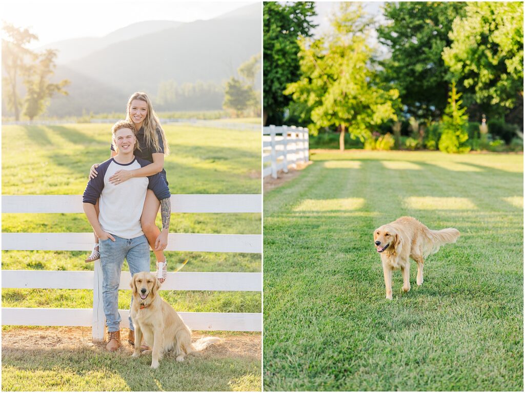 sunset mountain view engagement photo at Pharsalia