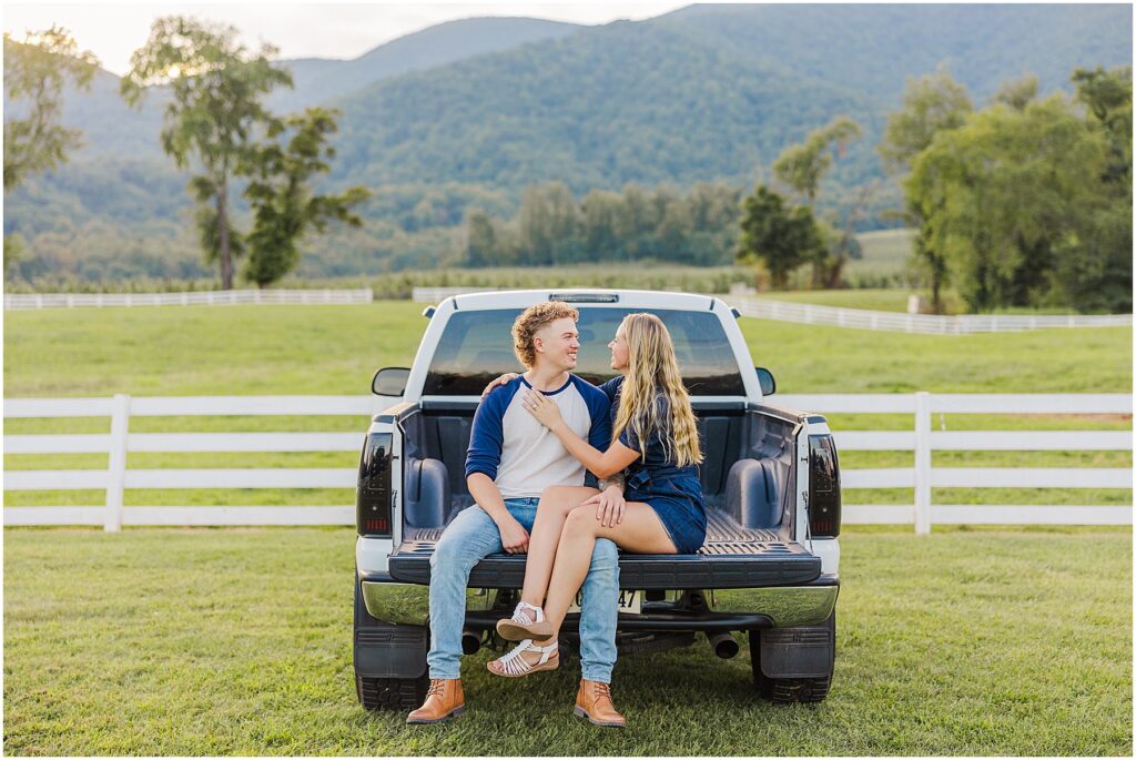 pickup truck engagement photos