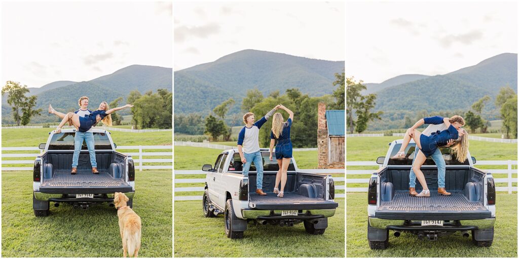 pickup truck engagement photos