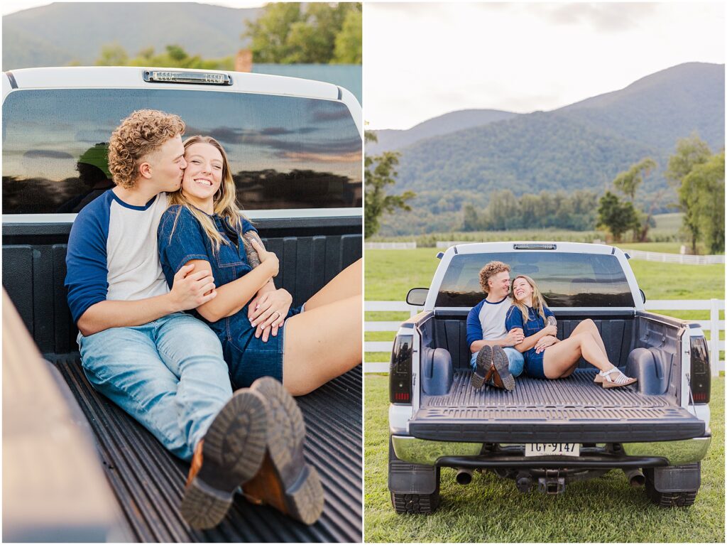 pickup truck engagement photos