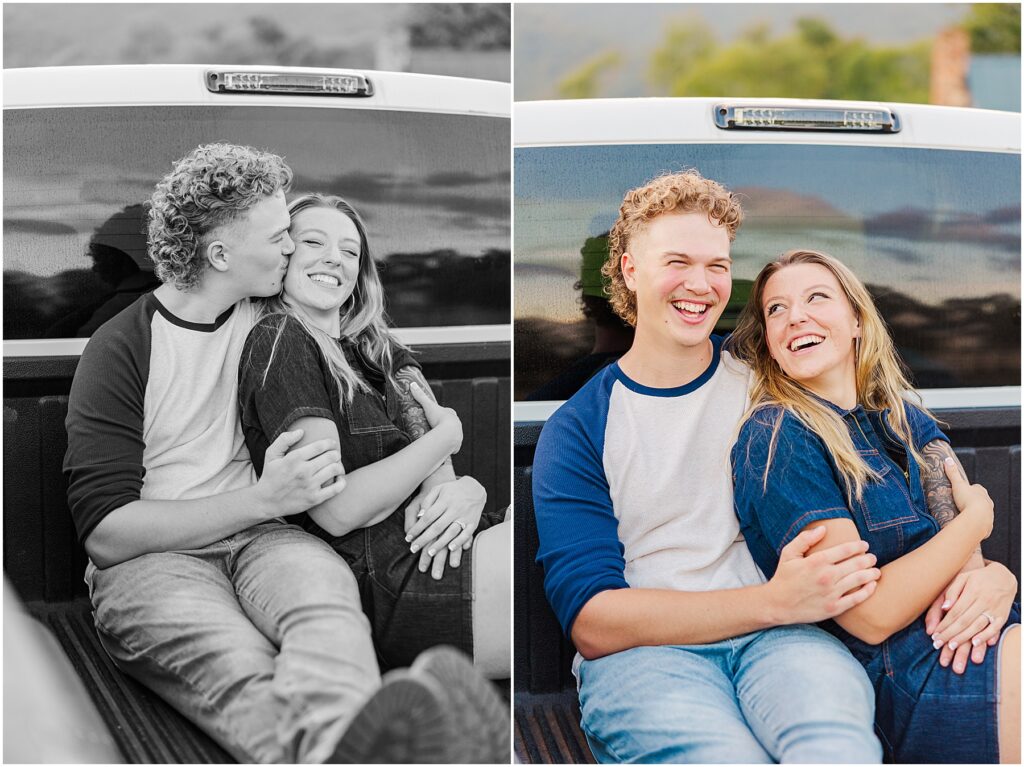 pickup truck engagement photos