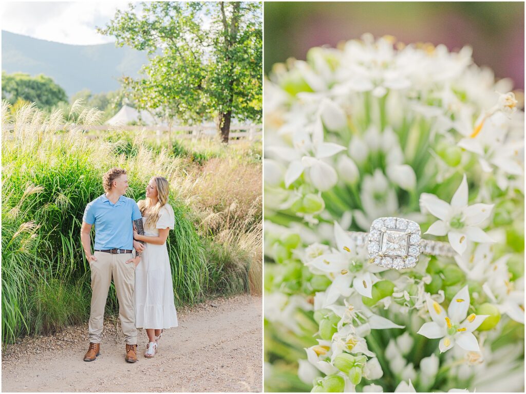 summer engagement photos at Pharsalia near Lynchburg, VA