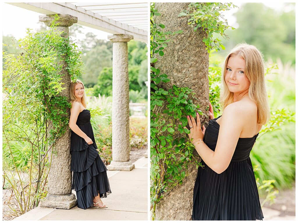 senior pictures at Maymont in the Italian Garden