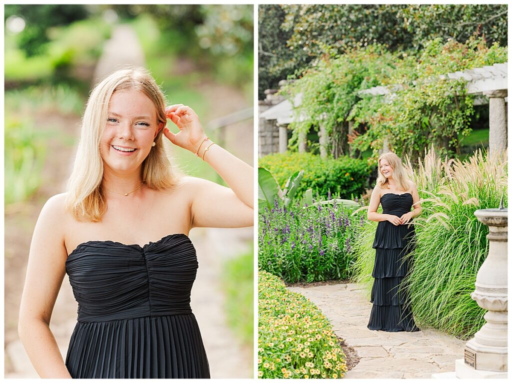 senior pictures at Maymont in the Italian Garden