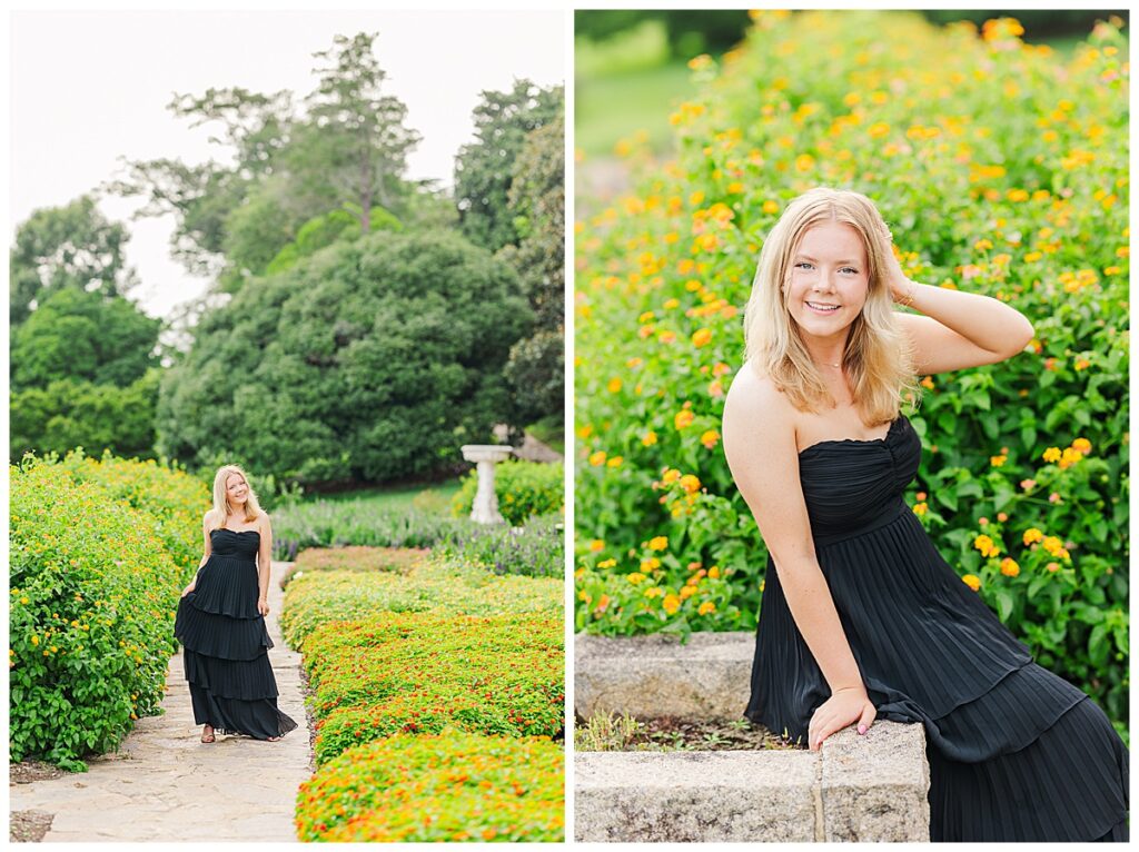 senior pictures at Maymont in the Italian Garden